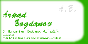 arpad bogdanov business card